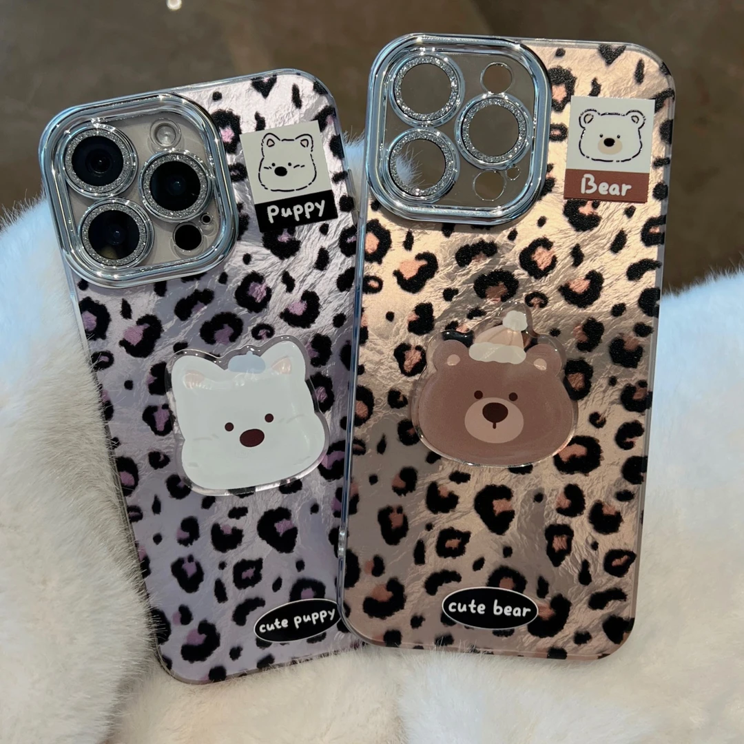 镜头膜豹纹西高地狗适用苹果16手机壳15promax高级感12手机链14硬