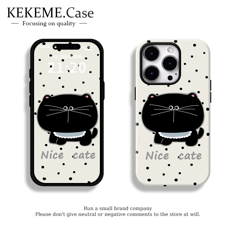 菲林二合一适用苹果华为vivo小米oppo手机壳大脸黑猫16PROMAX/15