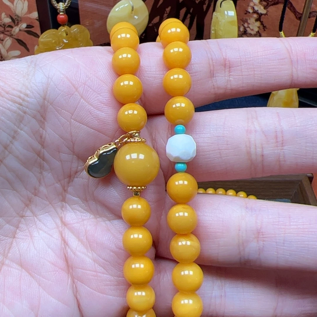 蜜蜡未镶嵌吊坠(赠链)