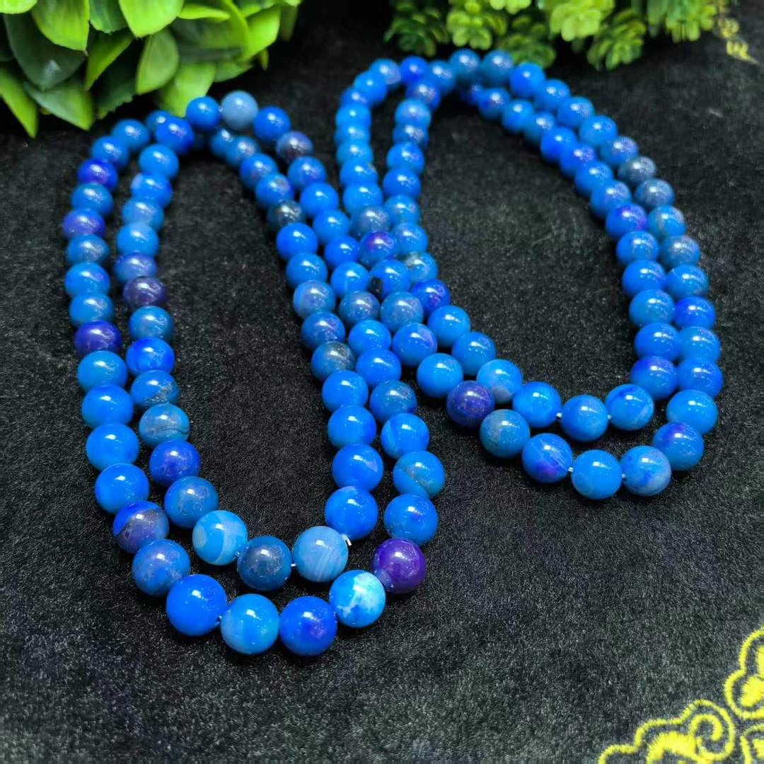 S6875【福嘟嘟】彼得大帝金域蓝金蓝玛瑙项链-多样性只发一件