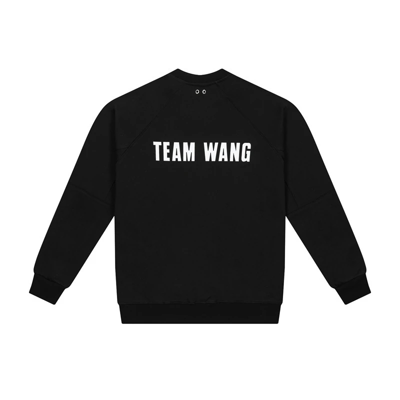 TEAM WANG王嘉尔同款 经典硅胶字母圆领卫衣 男女情侣款休闲时尚