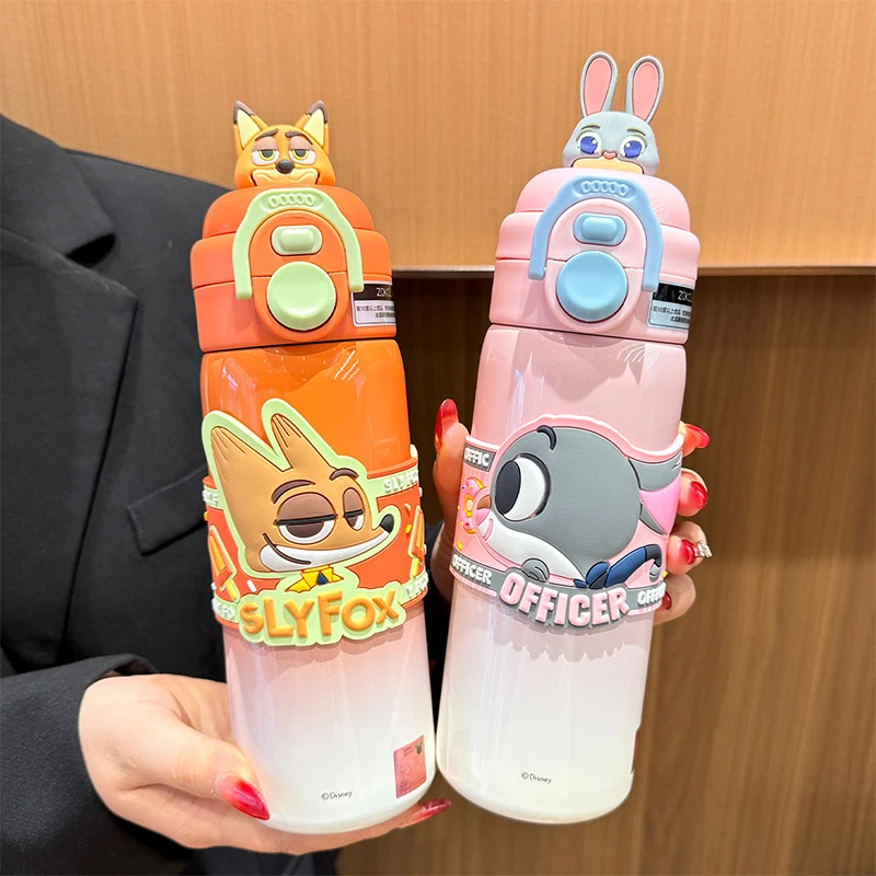 疯狂动物城儿童保温杯男孩女孩上学专用双饮杯小学生幼儿园