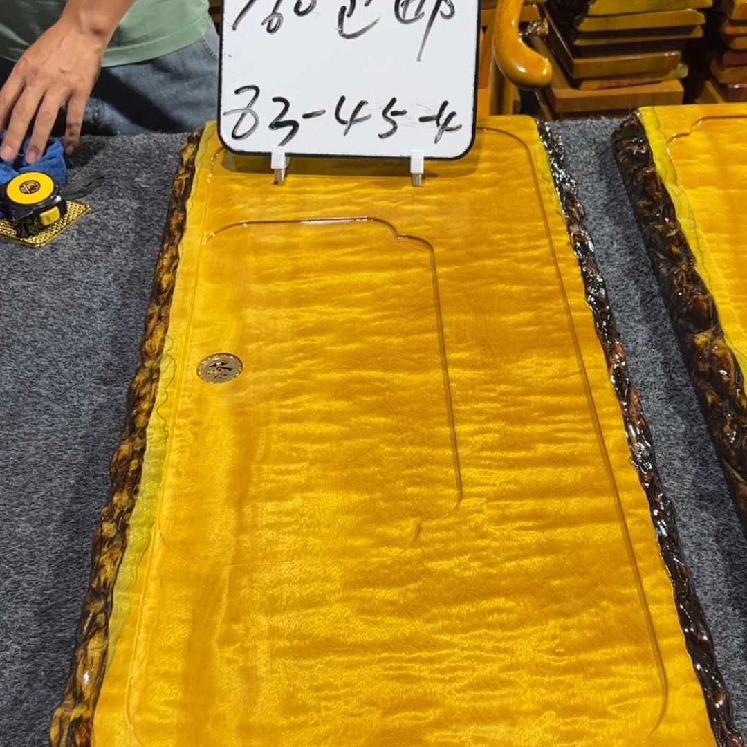 用***3缅甸大叶金丝楠实木茶盘