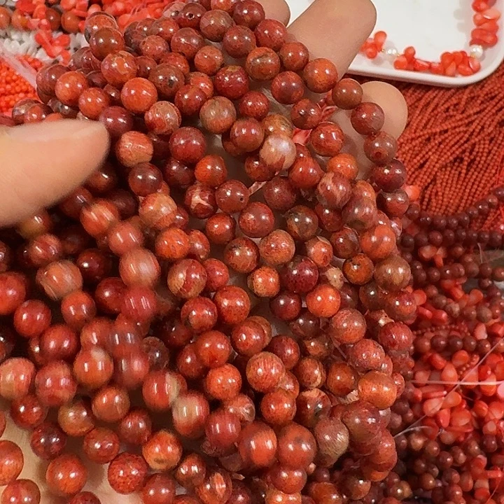 玛瑙/玉髓合金珠宝半成品一条6mm原枝圆珠