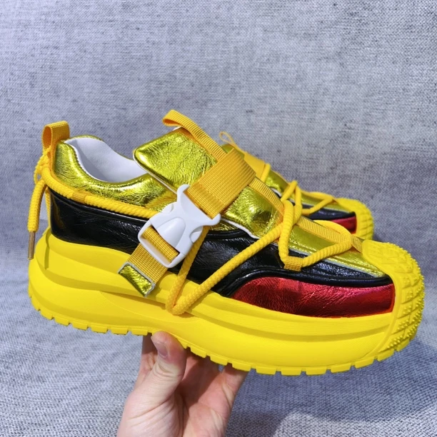 男鞋2025春季新款头层牛皮轻便软底拼色百搭真皮透气运动休闲鞋潮