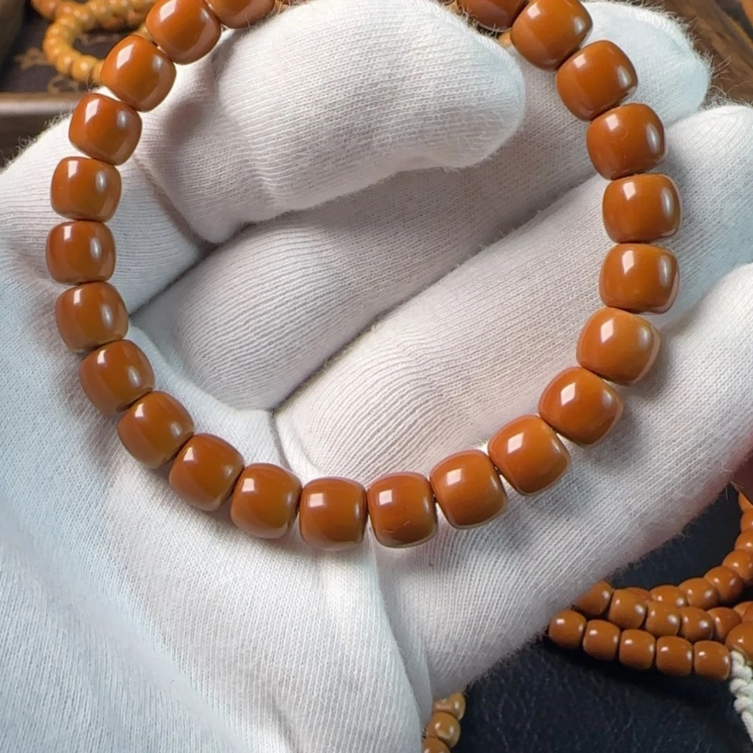 手串橄榄核老挝8.4mm三花微孔特价