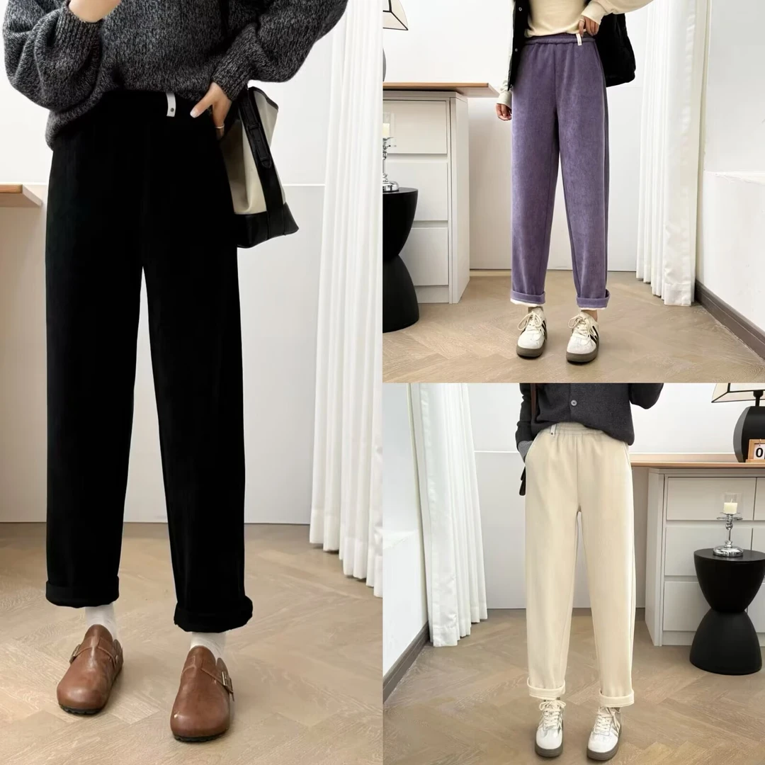 大码加厚微弹垂感休闲风秋冬时尚高腰秋季哈伦休闲裤2865