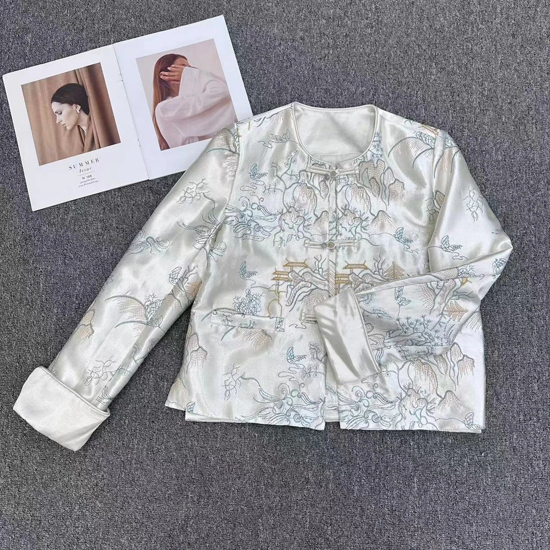 【周周家】5515濮院春季桑蚕丝衬衫国风款女士休闲时尚高级