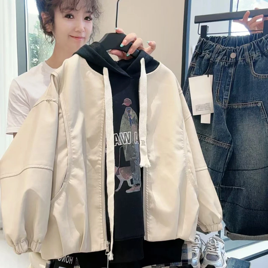 2025秋季新款潮流皮衣百搭洋气柔软韩版儿童夹克外套中大童#816