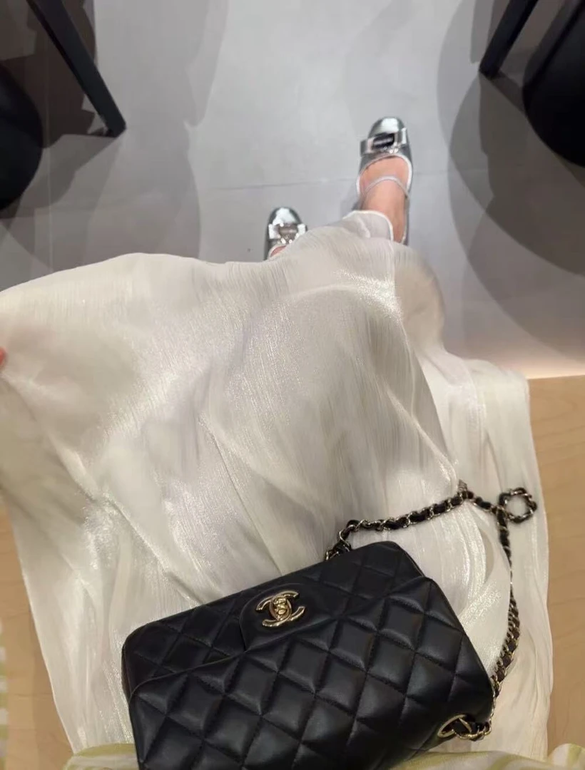 /流金百褶裙/女士淑女~长裙夏季透气百搭显腿长小香风