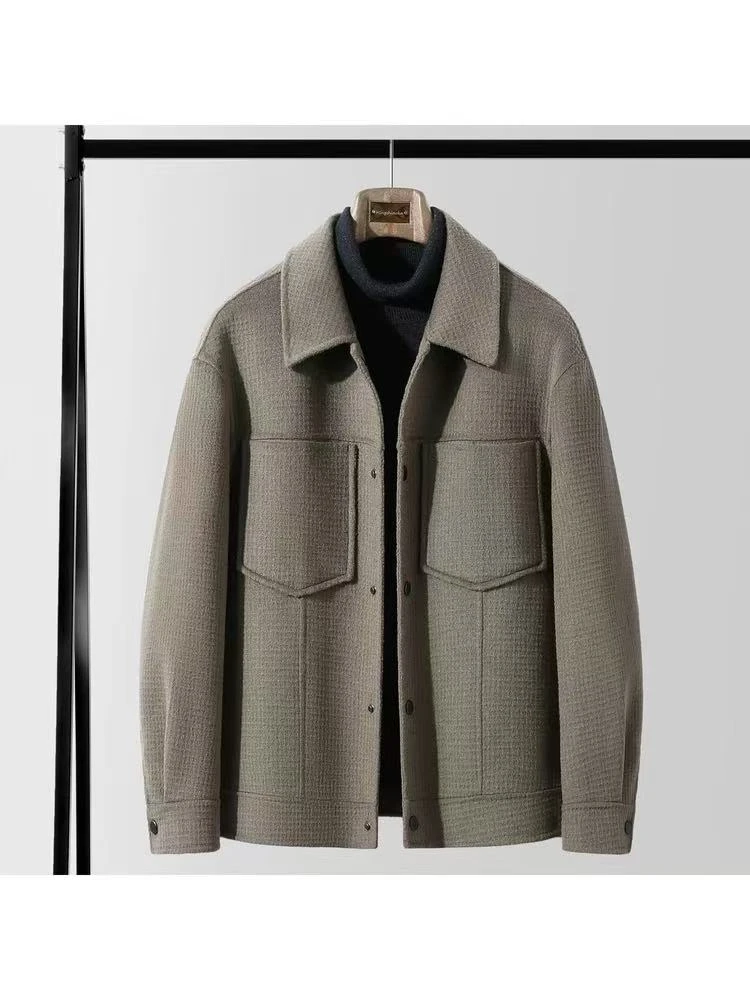 【大晴链接专属】男士双面羊毛呢大衣，秋冬上新，男士双面羊毛呢外套