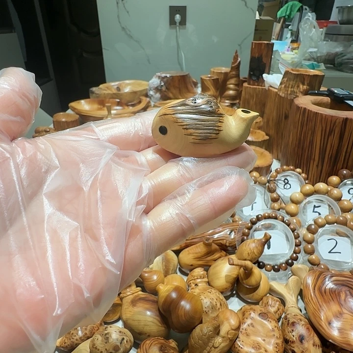 兔***牙柏木太行崖柏陈化黑油原皮把把壶