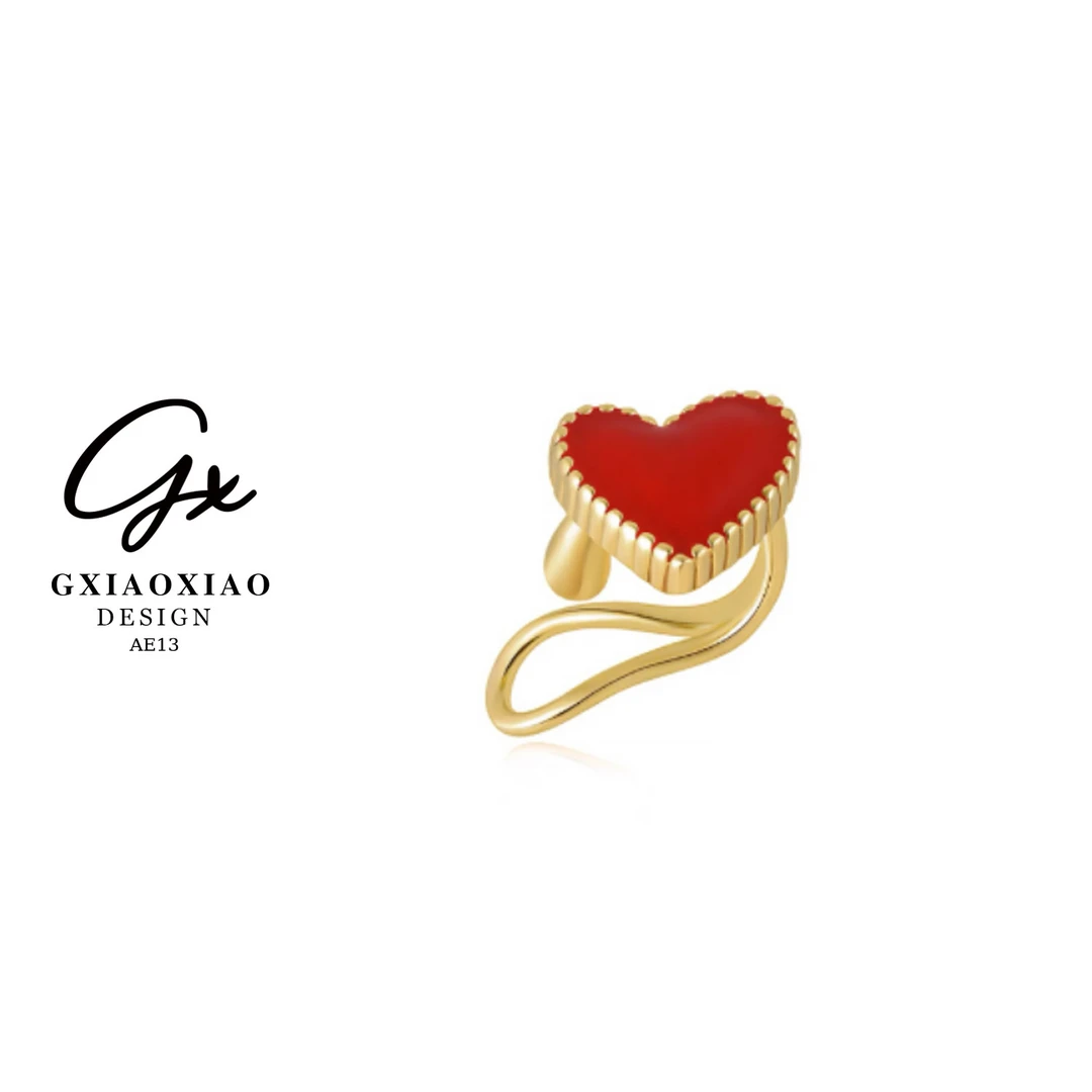 G XIAOXIAO 镀K金 法式【微醺】轻奢百搭设计款耳夹 AE13