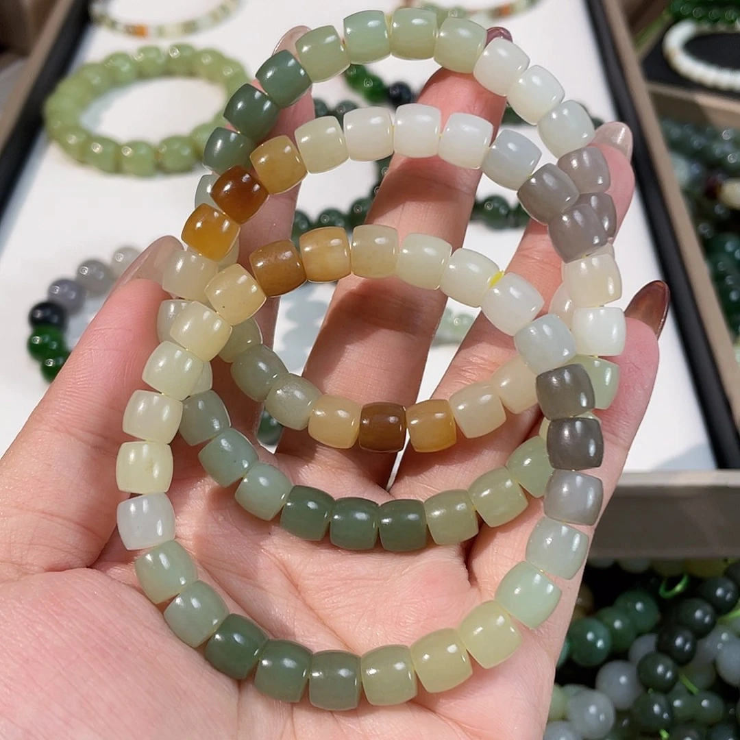 和田玉手链未镶嵌多样性发其一 8.3