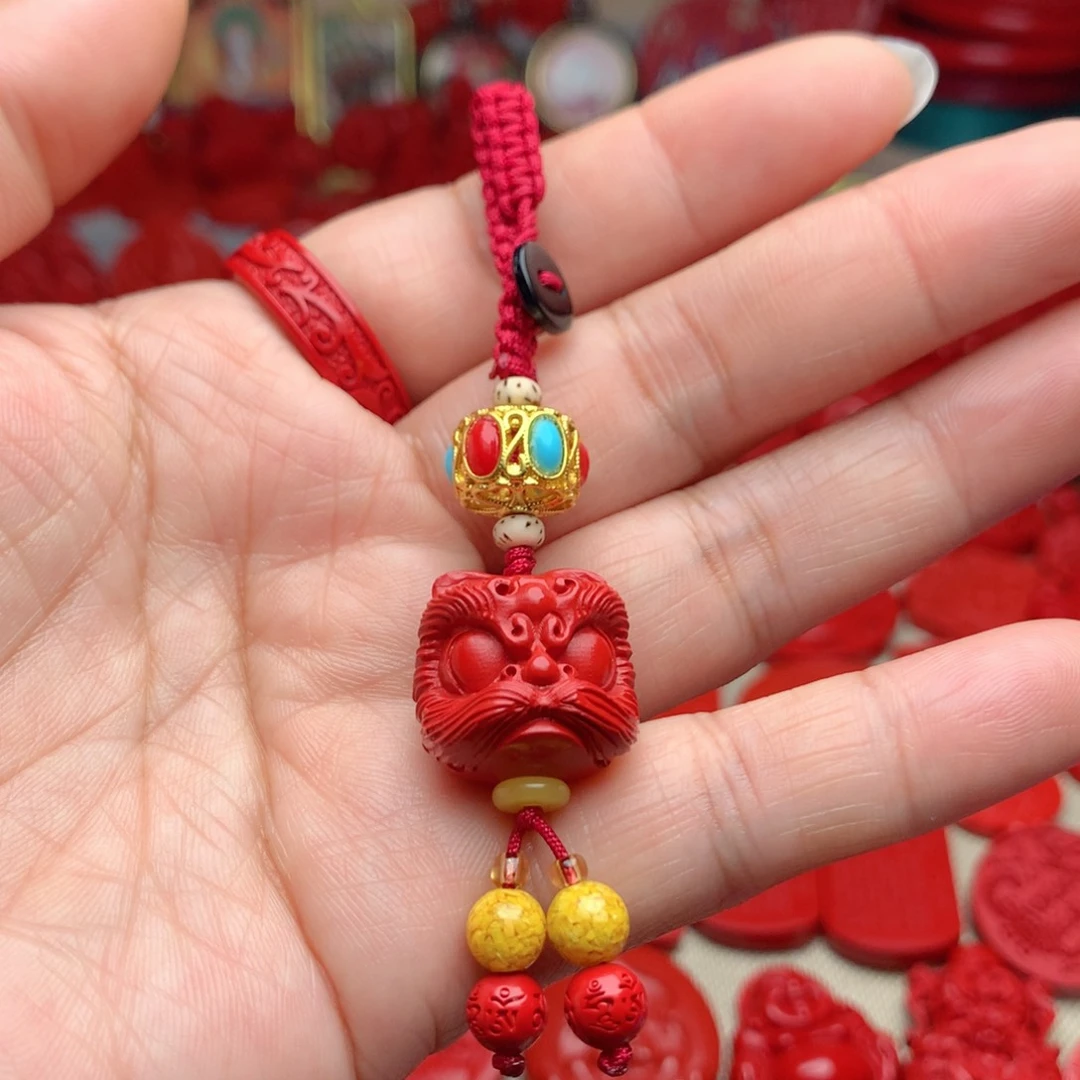 天然辰砂工艺品朱砂钥匙扣
