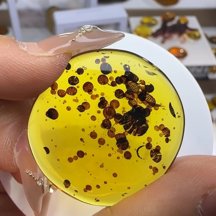 空***琥珀未镶嵌裸石特色植物