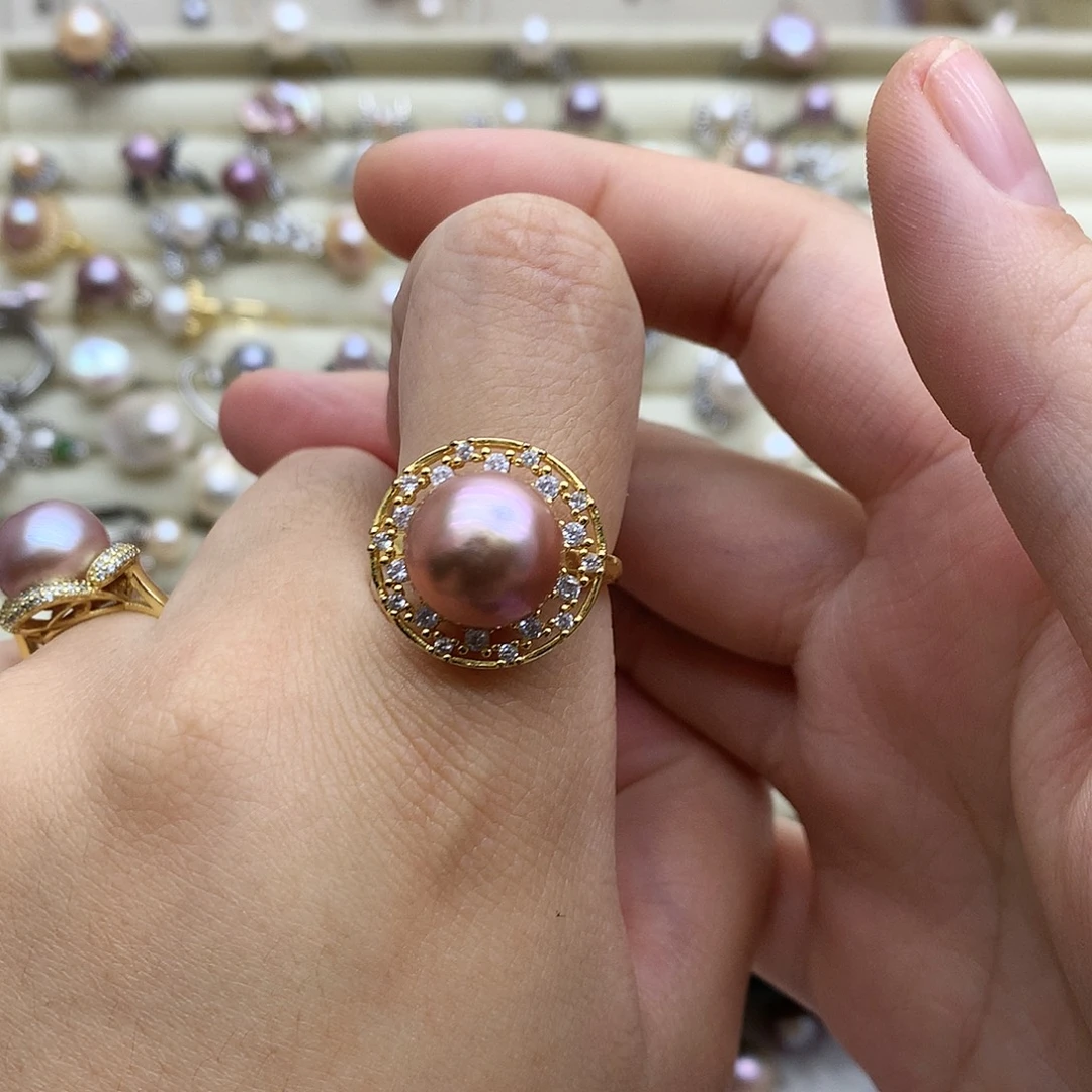淡水珍珠戒指合金