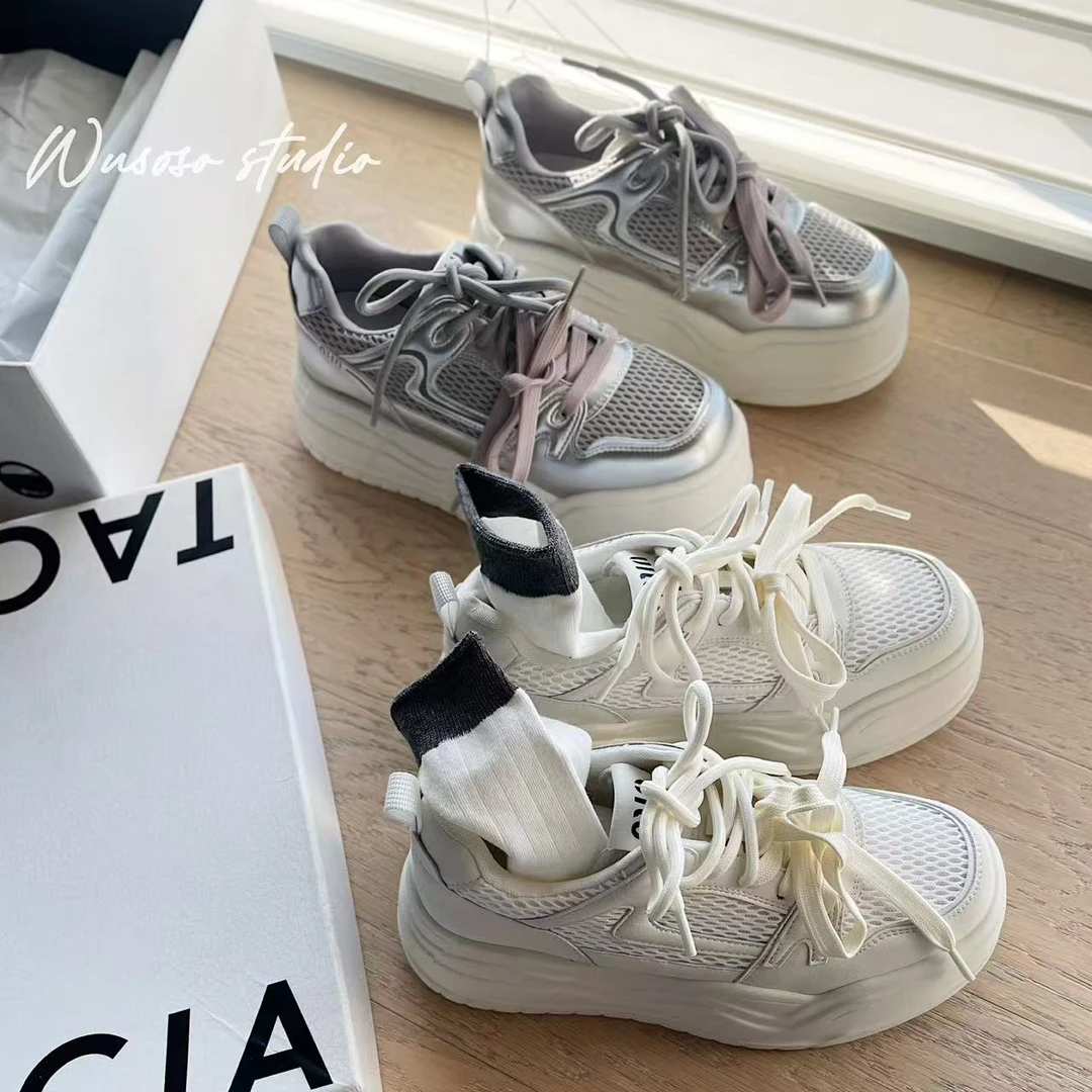 【soso】25ss｜双鞋超轻泡厚底增高小白鞋｜5cm