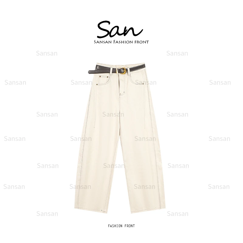【SANSAN】气质高腰显瘦百搭休闲水洗牛仔裤DY-60116
