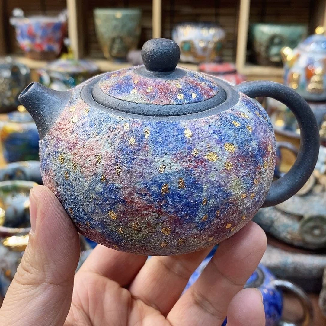 粗陶志野柴烧茶器