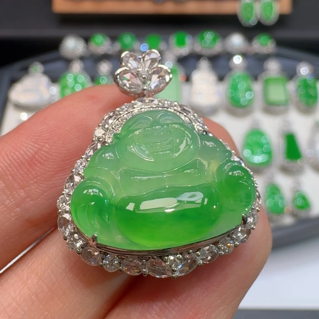 翡翠18K金镶嵌颈饰48小时鉴赏期