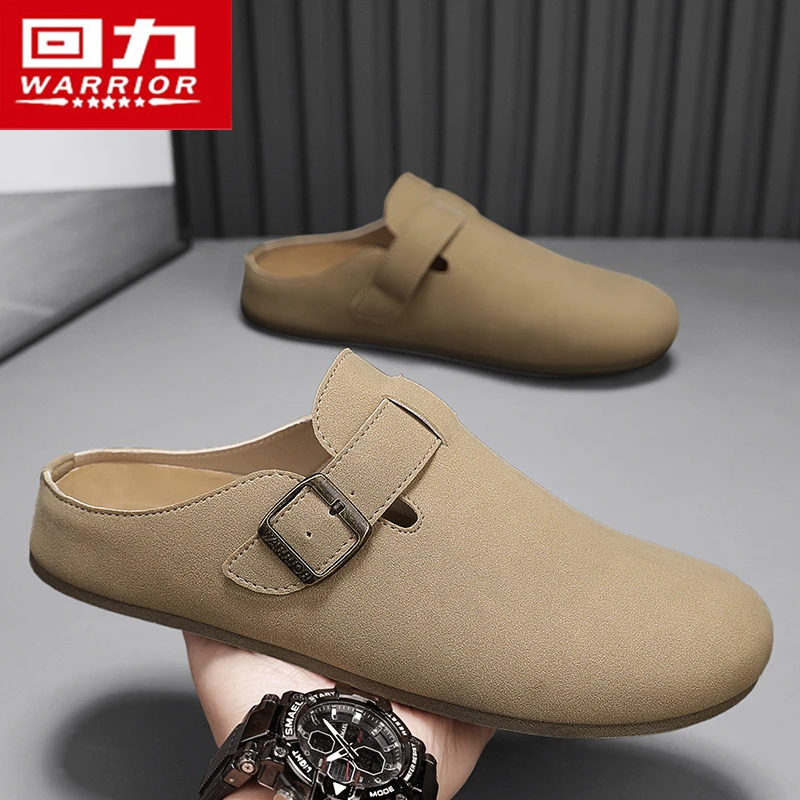 回力勃肯鞋男复古包头半拖外穿男士2025冬季爆款一脚蹬懒人拖鞋子