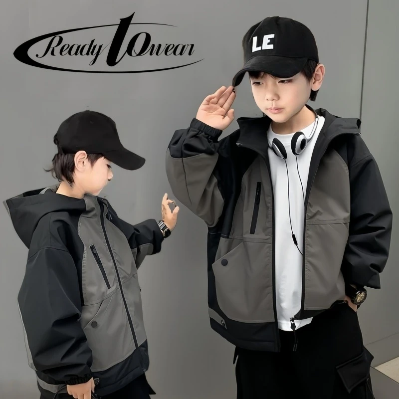 男童外套冬装氛围感新款儿童装中大童加棉加厚上衣连帽秋冬款棉服