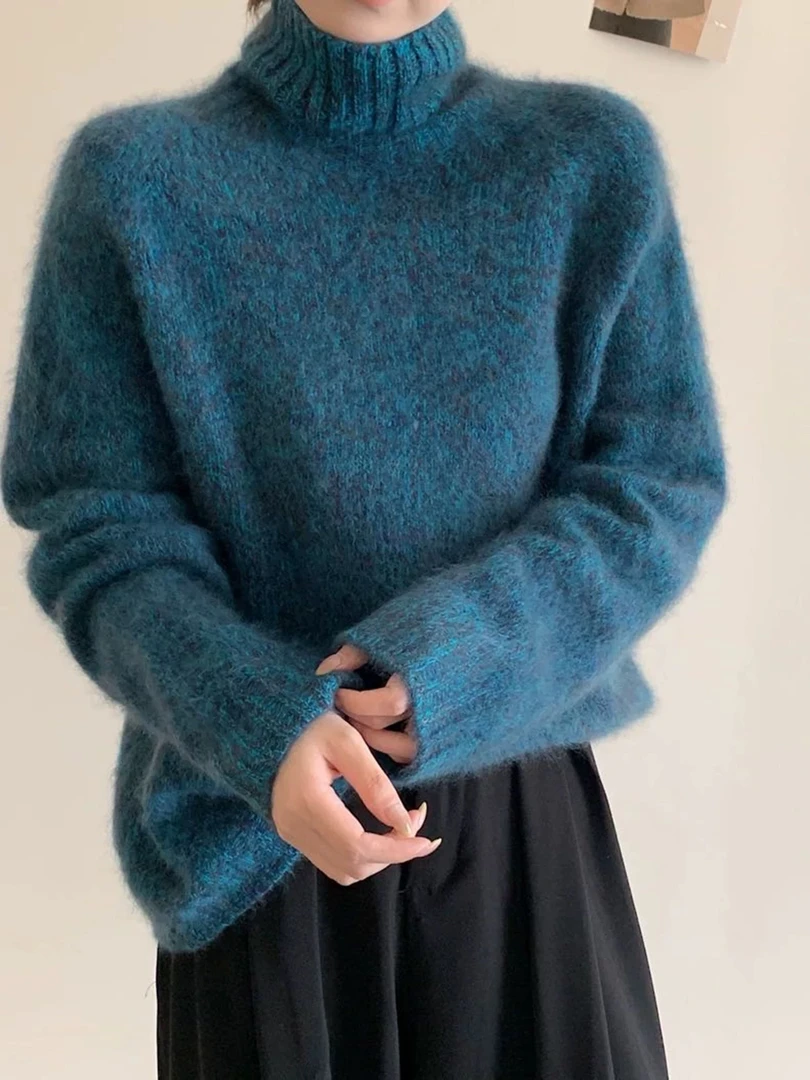 【加厚高领拉绒】山羊绒羊毛厚款秋冬针织衫长袖