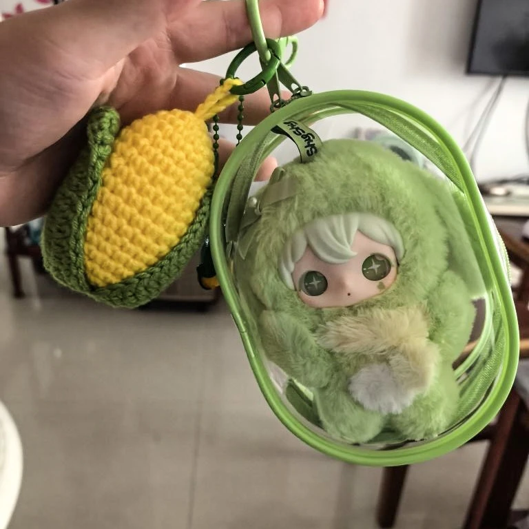 兔闪闪娃包保护套13cm盼新生透明外出遛娃包痛包挂件防尘收纳娃包