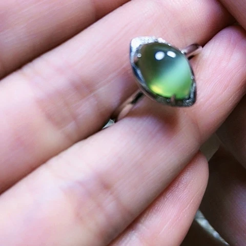 和田玉银S925镶嵌戒指