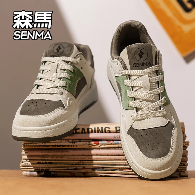 SENMA/森马男鞋2025新款冬季时尚百搭休闲板鞋低帮运动厚底潮流鞋