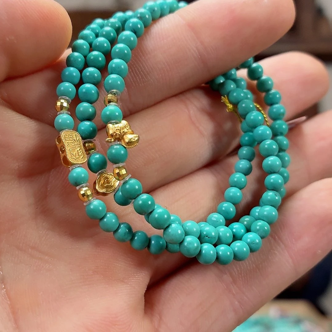 18K金镶嵌绿松石珠宝奇石