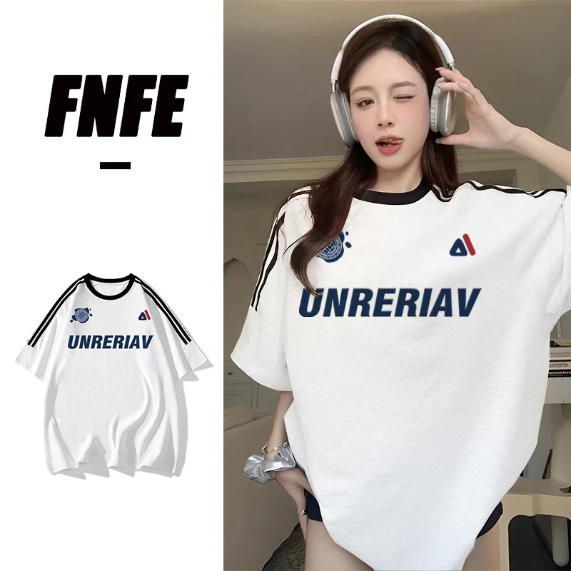 FNFE美式重磅220克纯棉复古街头男女情侣装短袖T恤休闲夏季半袖