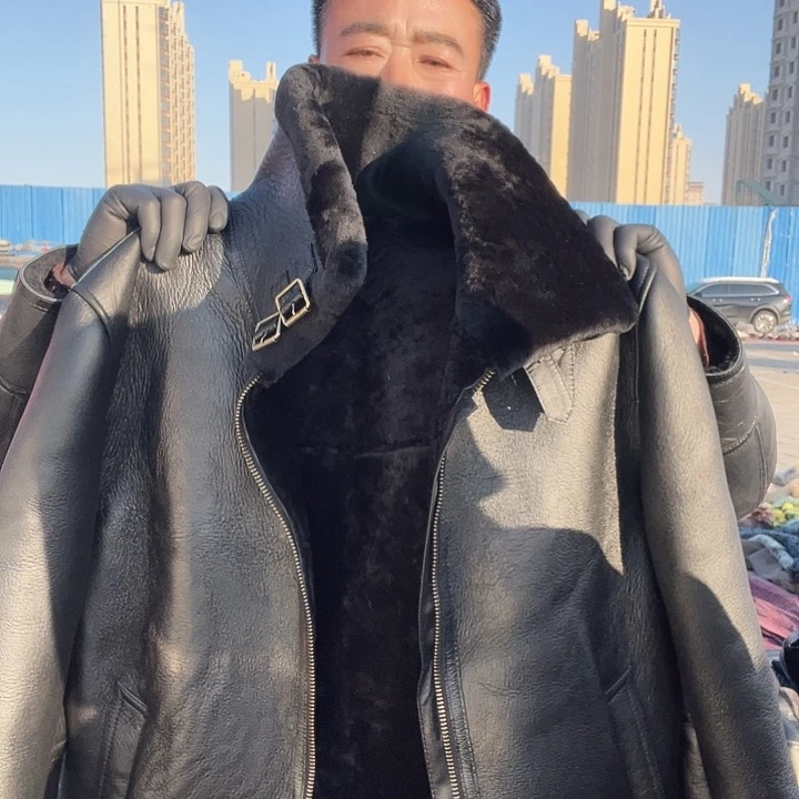 56码黑色无帽款皮毛一体