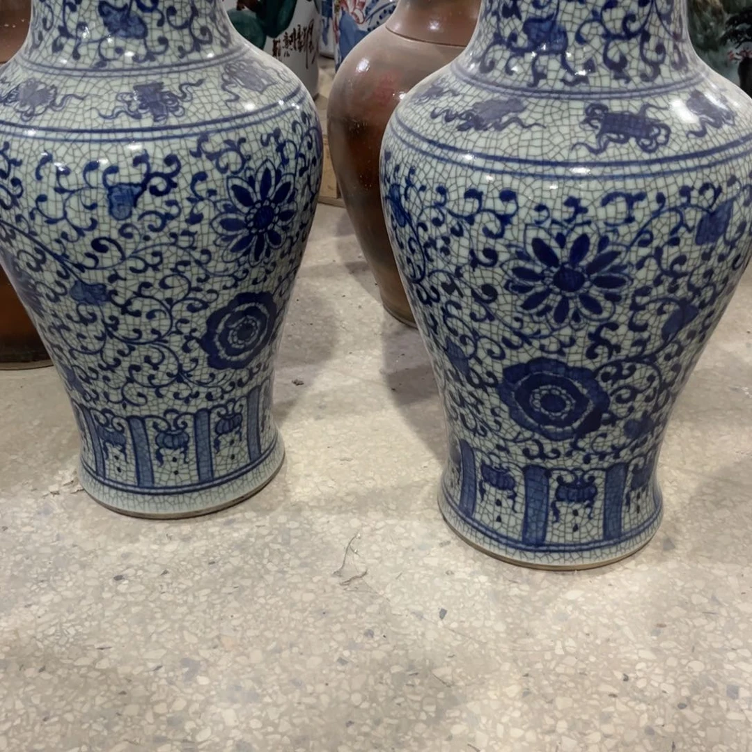 摆件百****爱景德镇陶瓷大花瓶