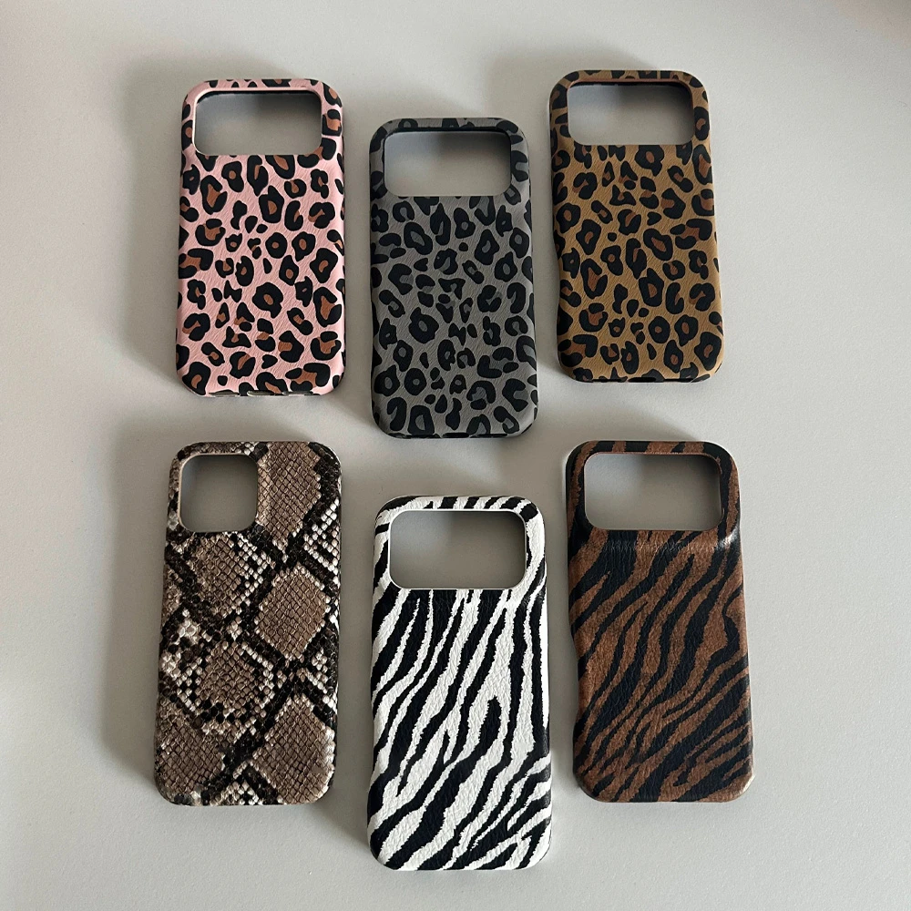 全包肌理感欧美蛇纹豹纹斑马手机壳适用苹果17PROMAX皮iPhone1516