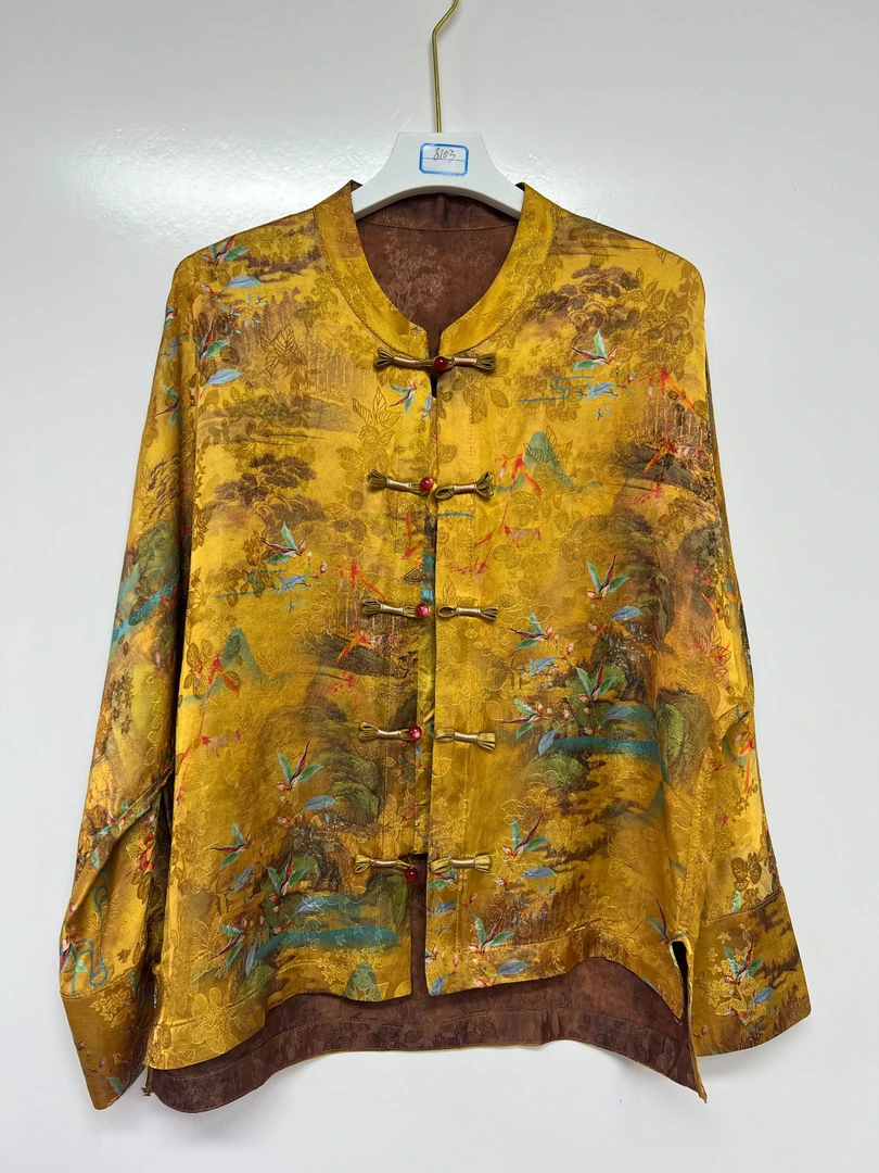 8103（千里江山图）新中式国风时尚气质百搭减龄洋气上衣外套上衣