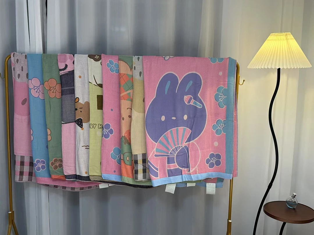 A类竹纤维盖毯卡通动漫双层水洗冷感透气空调办公室午睡冷感毯