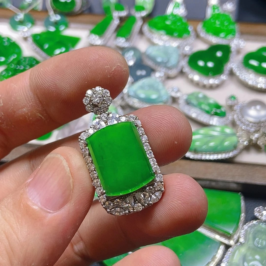 翡翠银S925镶嵌吊坠(不含链)683吊坠