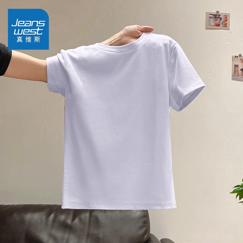 真维斯休闲慵懒风短袖T恤女夏季2025年新款多巴胺圆领宽松显瘦X