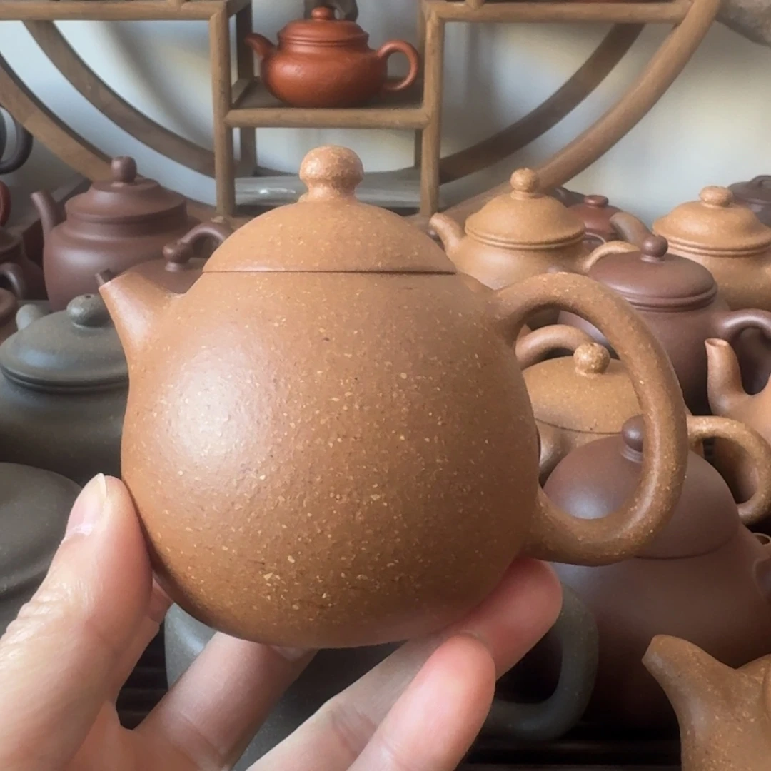 紫砂茶壶龙蛋200cc台西梨皮老段