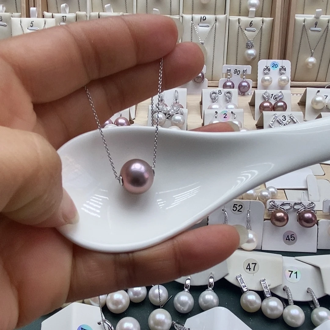 淡水珍珠银S925镶嵌颈饰