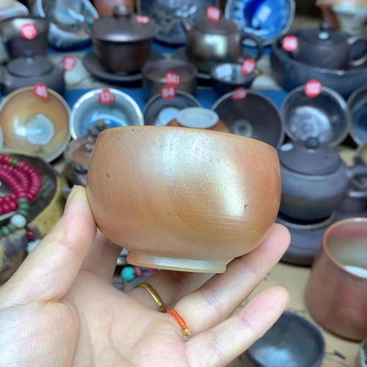 杯子全手工艺柴烧杯内渣不退换