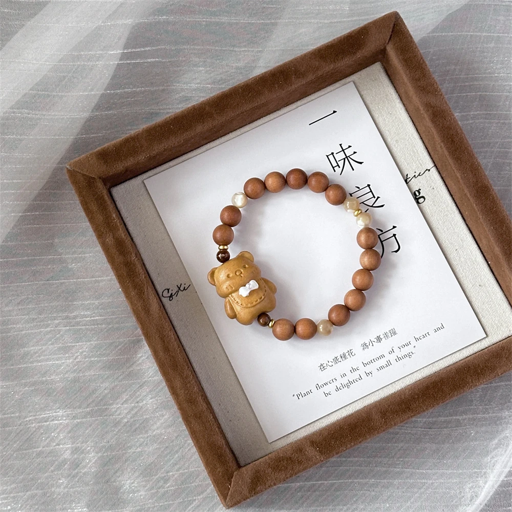手链 【小熊心事】一味良方原创可爱小熊手串饰品百搭新中式手链