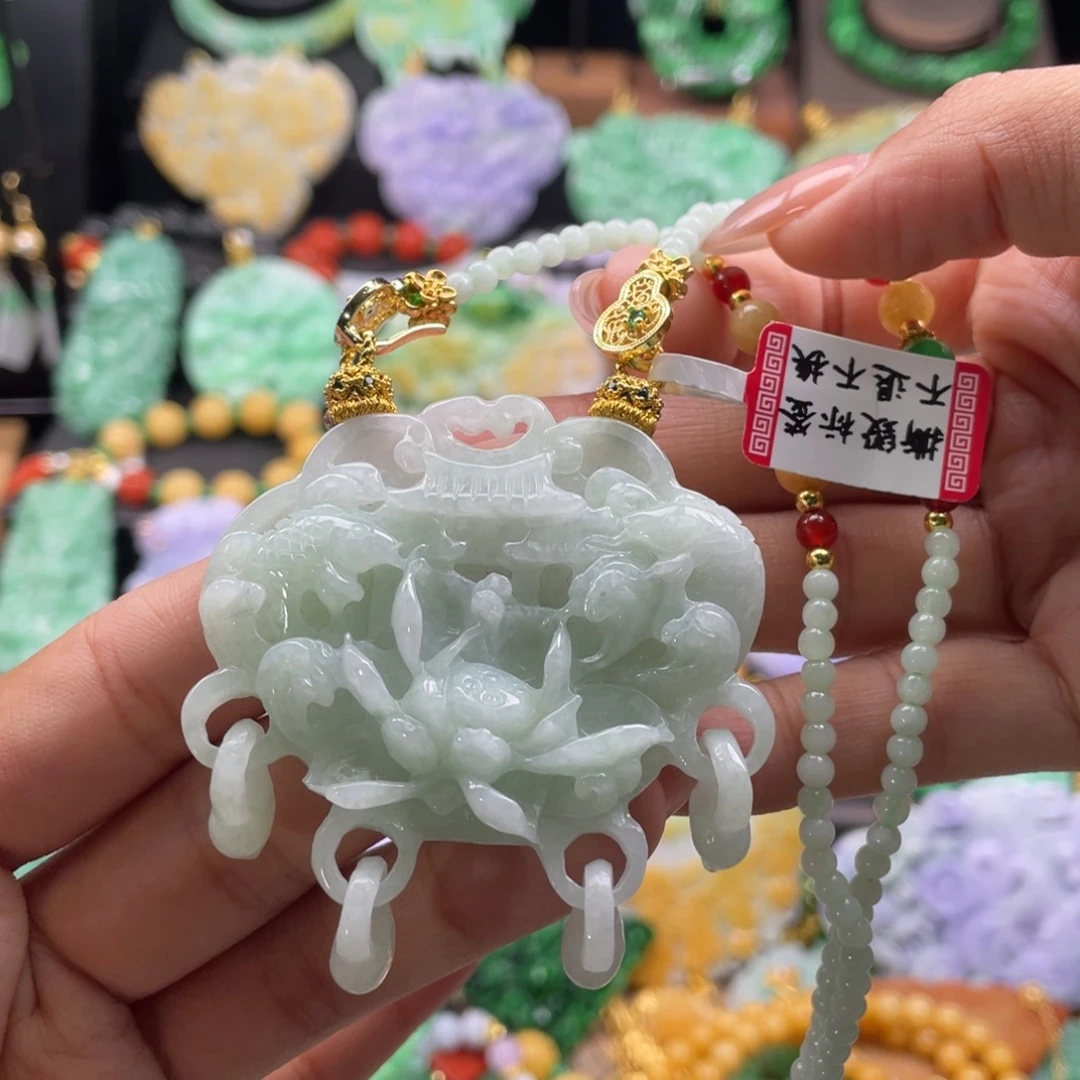 翡翠未镶嵌颈饰代编织