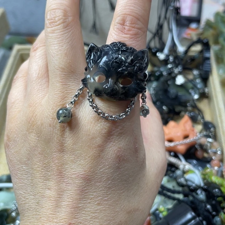 蛇纹石玉合金颈饰