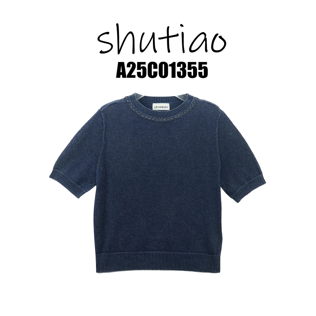【SHUTIAO】2025春夏：新款小众设计款T恤A25C01355