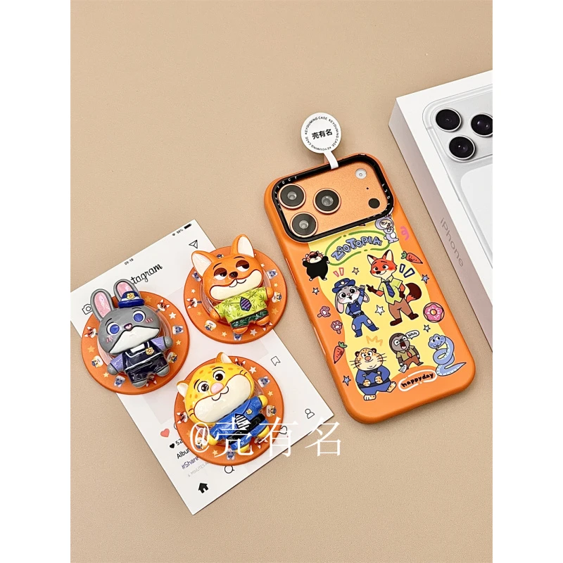 疯狂动物城兔子狐狸Q版磁吸支架适用苹果17手机壳iPhone16/15/14