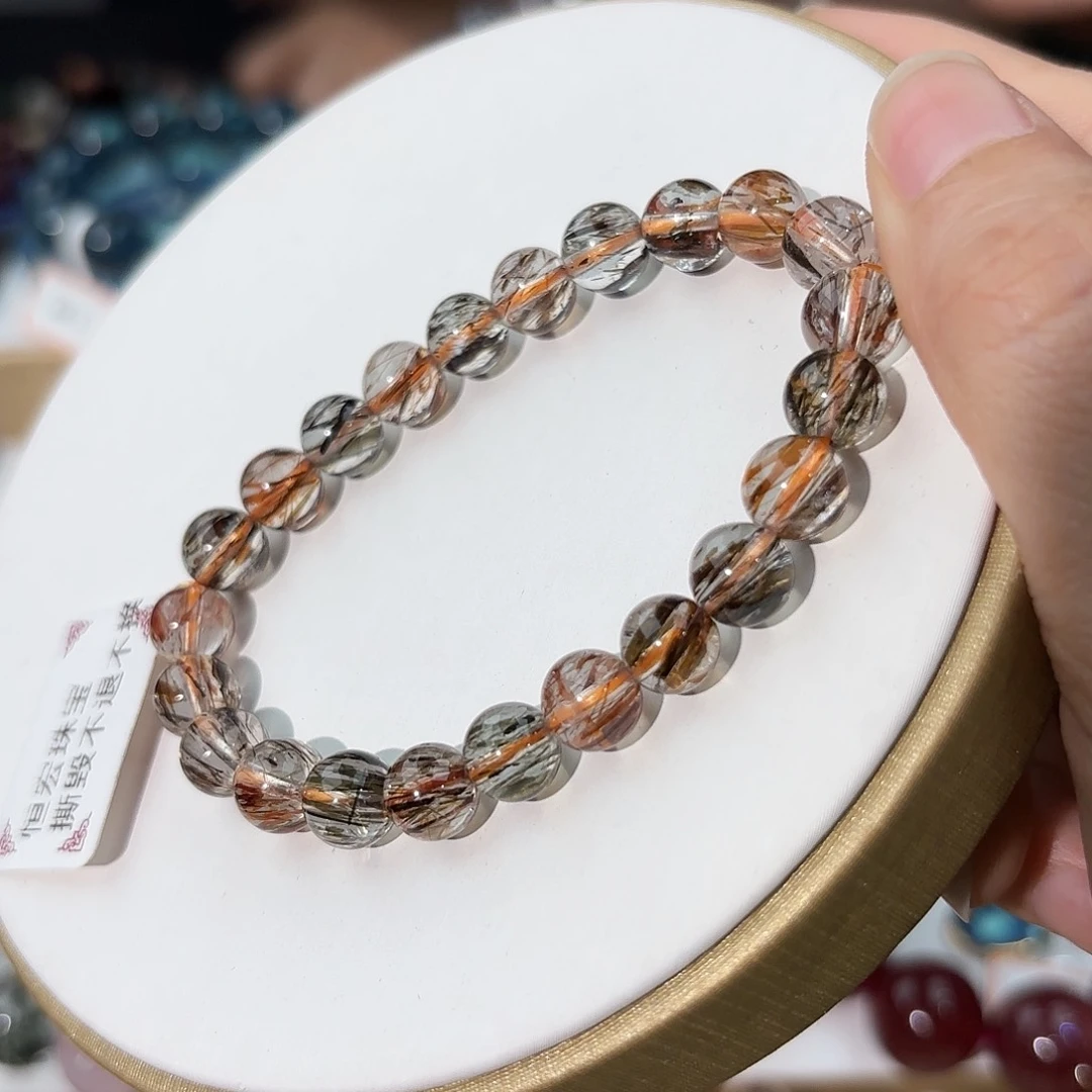 水晶手链未镶嵌黑金超七