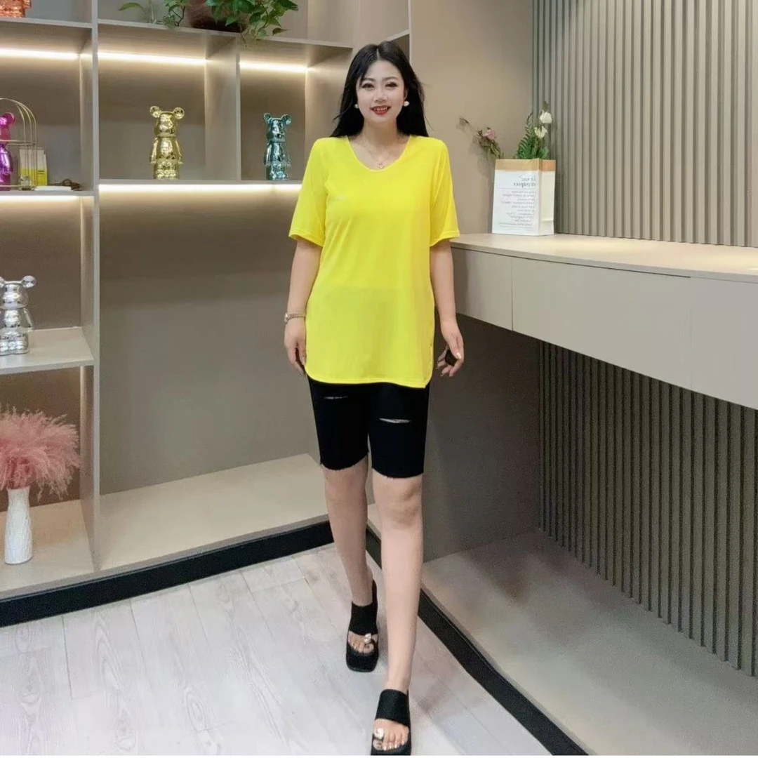 夏季大衫-橱 8511时尚潮流显瘦字母简约洋气百搭胖MM大码女装新款